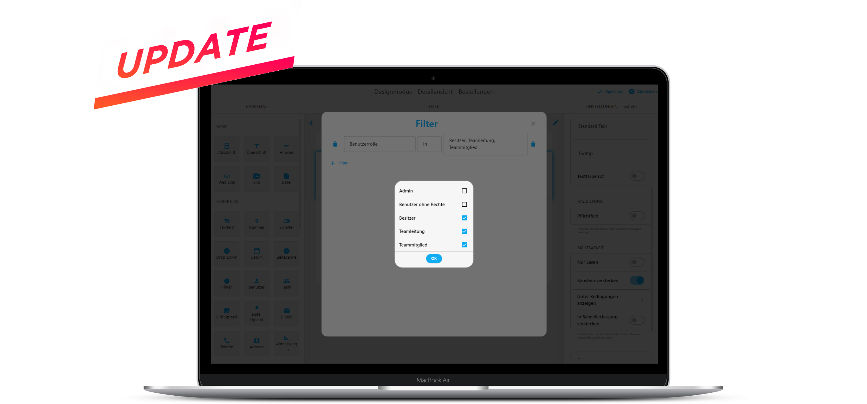 release in filter dialog